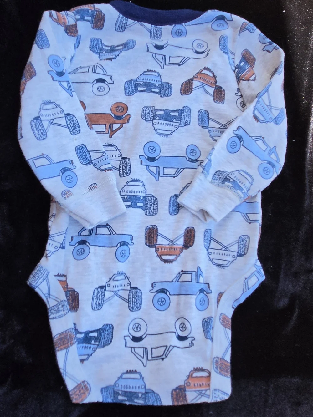 Carter's Long-Sleeve Monster Truck Bodysuit - Blue & Orange sz 6mo NwoT